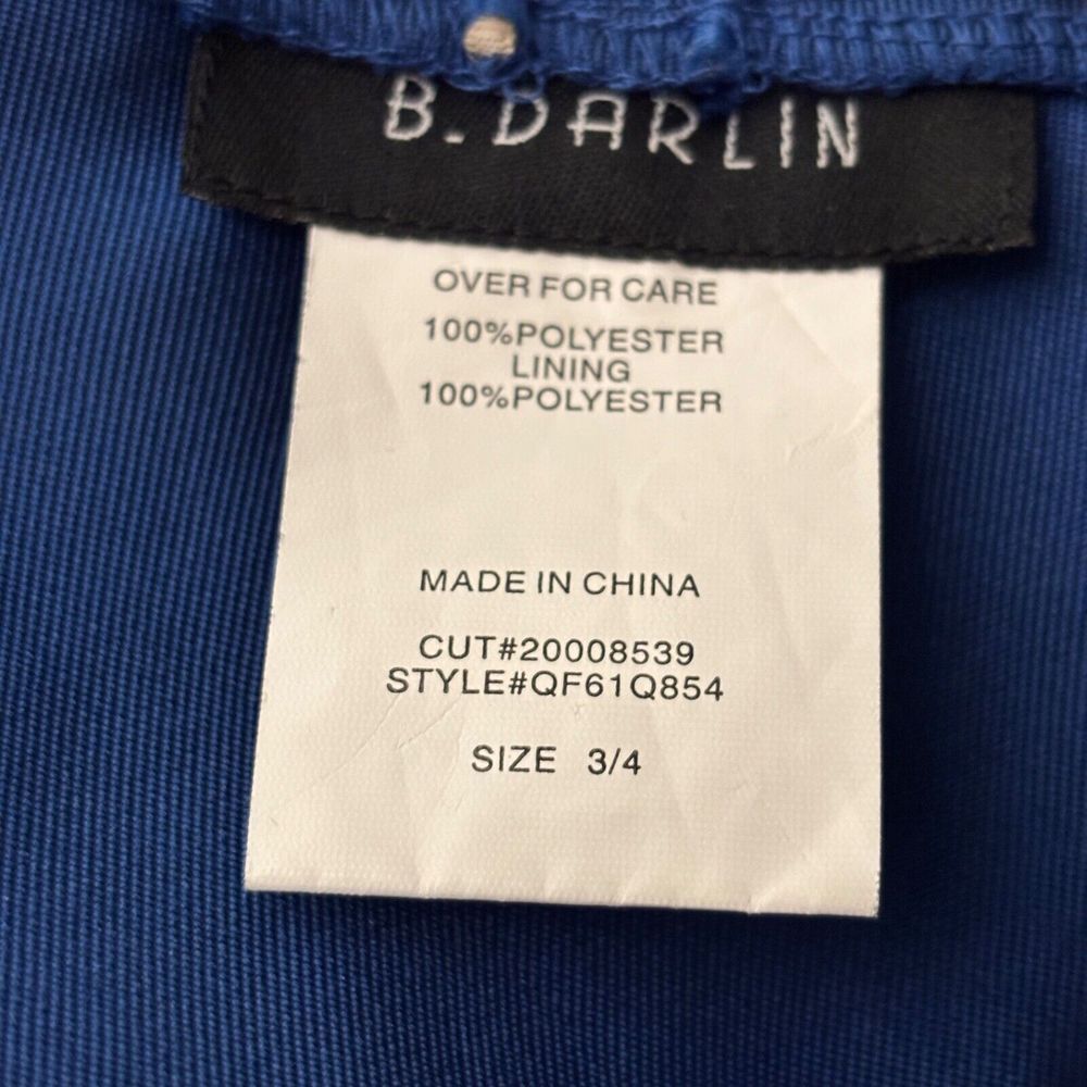 Royal Blue Skater Dress All Over Velvet Flowers Open Back Size 3/4 NEW $109 - Picture 8 of 10